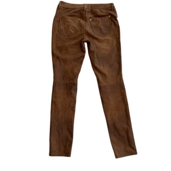 Chico’s Brown Vegan Sueded Leather Look Pants Size 00 (Size 2)  New Without Tags - Picture 4 of 13